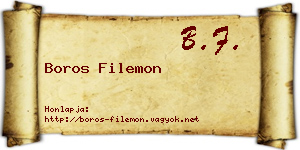 Boros Filemon névjegykártya